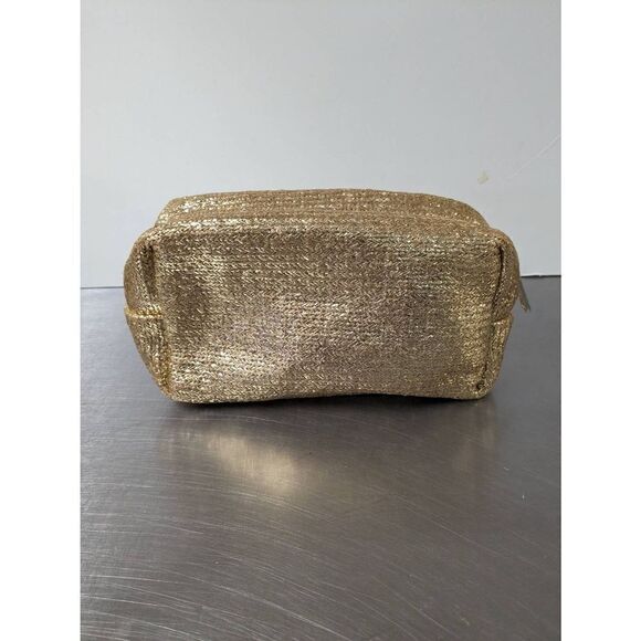 🌼5for$25🌼 Gold Glitter Travel Cosmetic Bag With Zipper - Picture 1 of 5